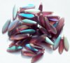 50 5x16mm Matte Transparent Amethyst AB Dagger Beads
